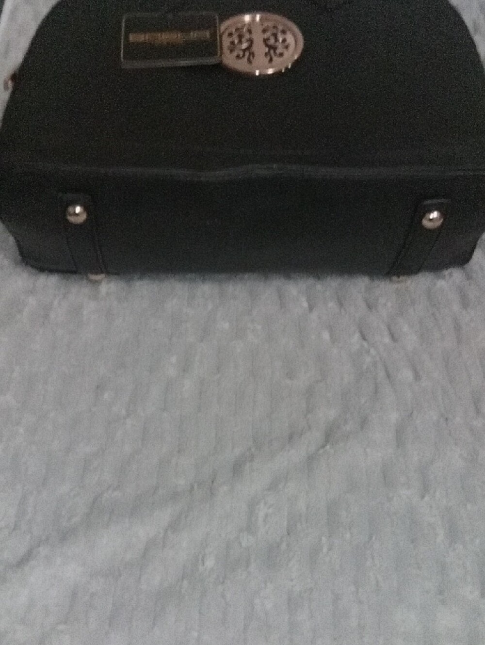 Brand New Elegant Sasha Black Women's Satchel with Decorative Medallion - Picture 3 of 3